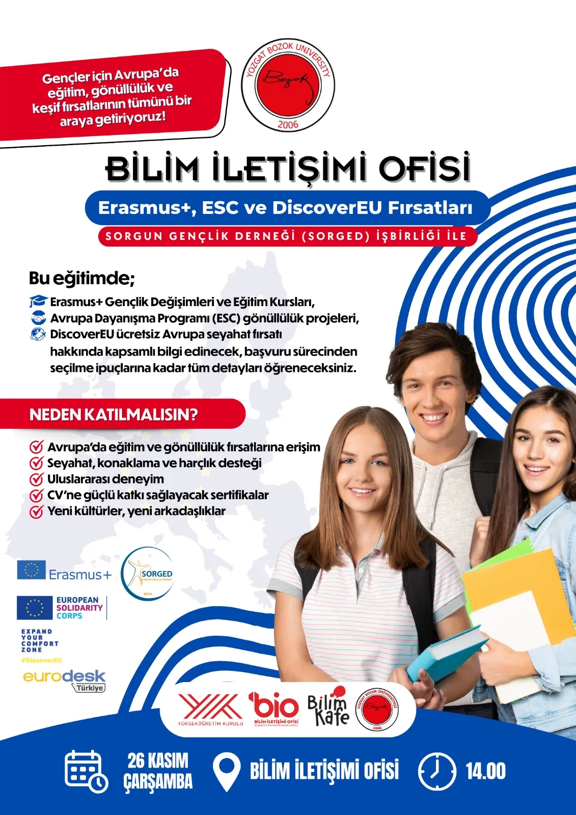  Erasmus+, ESC ve DiscoverEU Fırsatları Toplantısı